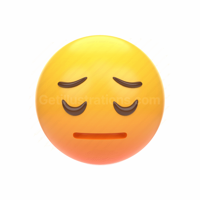 emoticon, emoji, sticker, face, disappointed, sad, center